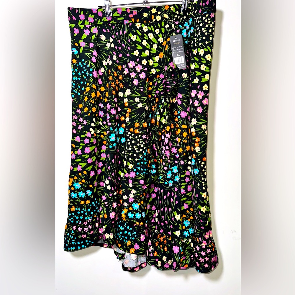 NWT ROBERT LOUIS Pull-On Floral‎ Skirt - XL